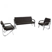 طقم كنب مكتبي جلد لون بني