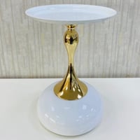 طاوله خدمه بتصميم دائري استيل لون أبيض