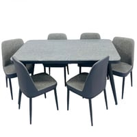 طقم طاولة طعام رخام و4,6,8 كراسي لون رمادي