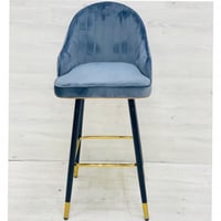 كرسي بار مخمل لون رصاصي