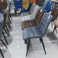 طقم 4 كراسي مخمل لون رصاصي غامق