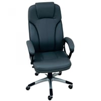 كرسي دوار جلد فخم لون رمادي