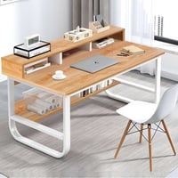 مكتب خشبي فاتح برف سفلي