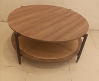 طاولة خشب مع راتان لون بني مقاس 100