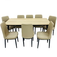 طقم طاولة طعام لون خشبي 4,6,8 كراسي