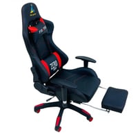 كرسي قيمنق جلد دوار متحرك لون أحمر