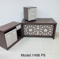 طقم مكتب مع سكرتاريه مقاس 140 cm لون بني