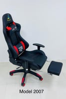 كرسي قيمنق جلد دوار متحرك لون أحمر