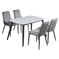 طاولة طعام و4 كراسي رمادي