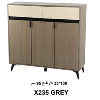 دولاب مدخل 3 أبواب لون رمادي مقاس 100 سم