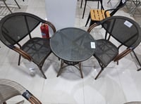 طقم 4 كرسي تتحمل الحرارة والامطار لون كوفي