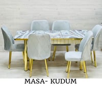 طاولة وست كراسي ثلاث ألوان(تتحكم في حجم الطاولة)