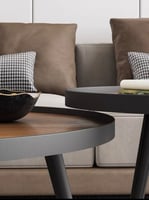 طاولة خشبي غامق قطر 80 cm