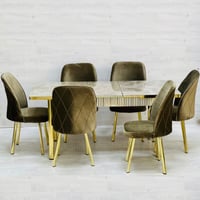 طاولة وست كراسي ثلاث ألوان(تتحكم في حجم الطاولة)