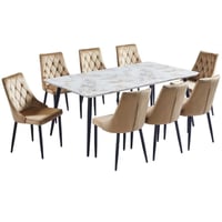 طقم طاولة طعام 4و6و8 كراسي بيج