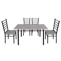 طقم طاولة طعام و4 كراسي لون خشبي