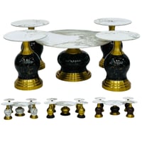 طقم طاولات بورسلان استيل عدة ألوان