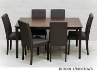 طقم طاولة و 6 كراسي ماليزي خشبي غامق