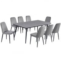 طقم طاولة و 8 كراسي رصاصي