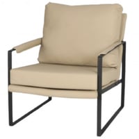 كرسي جلد حجم كبير لون بيج