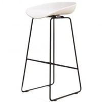 كرسي بار بظهر منخفض أبيض