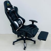 كرسي قيمنق جلد دوار متحرك لون أبيض