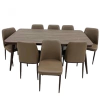 طقم طاولة طعام 4-6-8 كراسي لون بني