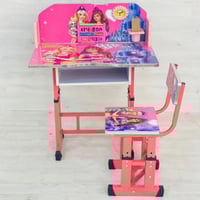 مكتب مع كرسي مزين بطبعة فروزن لون وردي