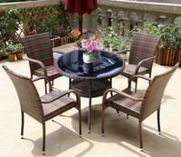 طقم طاولة و 4 كراسي لون كوفي