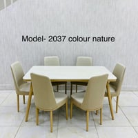 طقم طاولة طعام خشبي رخام و4و6و8 كراسي