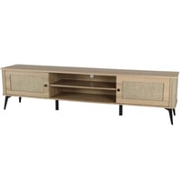 طاولة تلفزيون مقاس 200 سم خشبي فاتح