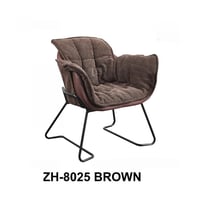 طقم 3 كراسي قماش مع جلد لون بني