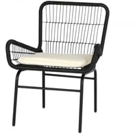 طقم 2 كراسي راتان لون أسود