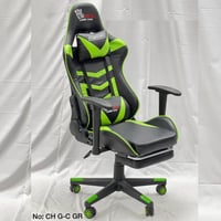 كرسي قيمنق جلد لون أسود وأخضر