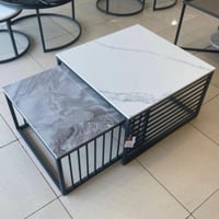 طاولة بورسلان رمادي وأبيض