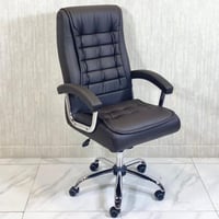 كرسي جلد لون كوفي فخم دوار متحرك