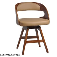 كرسي جلد مع خشب فخم عدة ألوان