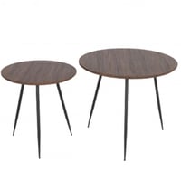 طقم طاولة خدمة خشبي غامق