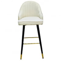 كرسي بار دوار مخمل دوار لون بيج