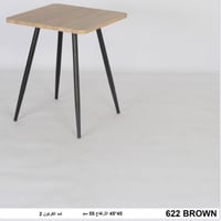 طاولة قهوة و خدمة مربعة لون خشبي