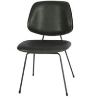 كرسي انتظار مصنوع من الجلد بلون البلاك