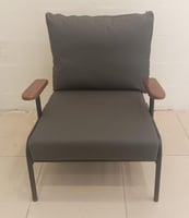 طقم 2 كرسي جلد فخم رمادي تكاية خشب