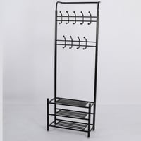 علاقة ملابس مزودة بأرفف لون أسود