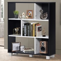 وحدة رفوف اسود وابيض رخامي