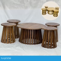 طقم طاولة خشب هندي عدة ألوان