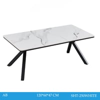 طاولة بورسلان أبيض مقاس 120و130 سم