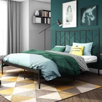 سرير حديد اسود (40-200-200) سم