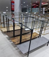 كونسول خشب مع قزاز 120 سم عدة ألوان