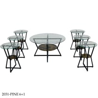 طقم طاولات خدمة خشب وزجاج عدة ألوان