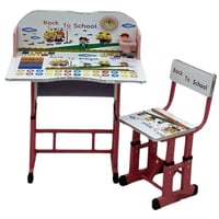 طقم مكتب أطفال أبيض ووردي